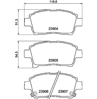 Sada brzdových destiček, kotoučová brzda HELLA 8DB 355 010-901