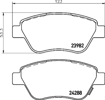 Sada brzdových destiček, kotoučová brzda HELLA 8DB 355 012-831