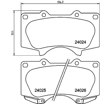 Sada brzdových destiček, kotoučová brzda HELLA 8DB 355 010-491