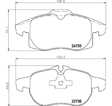 Sada brzdových destiček, kotoučová brzda HELLA 8DB 355 012-681