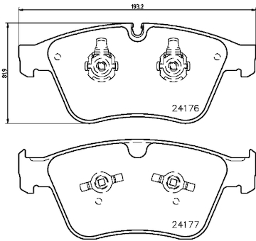 Sada brzdových destiček, kotoučová brzda HELLA 8DB 355 020-031