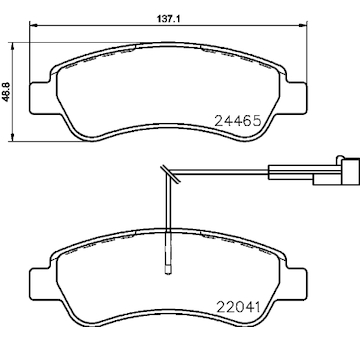 Sada brzdových destiček, kotoučová brzda HELLA 8DB 355 021-901