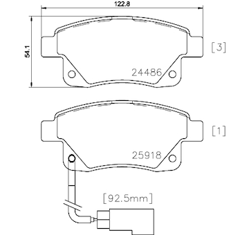 Sada brzdových destiček, kotoučová brzda HELLA 8DB 355 012-781