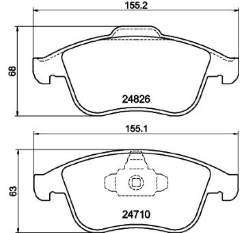 Sada brzdových destiček, kotoučová brzda HELLA 8DB 355 014-591