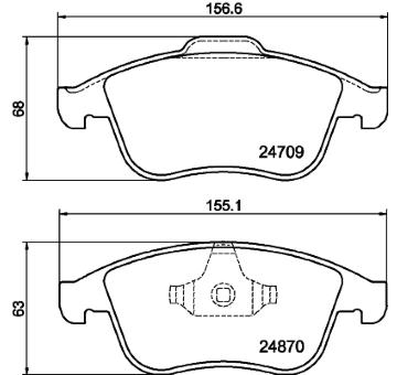 Sada brzdových destiček, kotoučová brzda HELLA 8DB 355 014-801