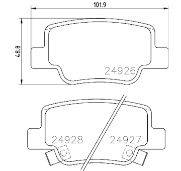 Sada brzdových destiček, kotoučová brzda HELLA 8DB 355 014-891