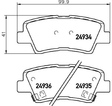 Sada brzdových destiček, kotoučová brzda HELLA 8DB 355 014-571