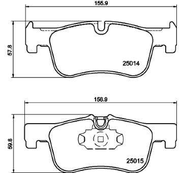 Sada brzdových destiček, kotoučová brzda HELLA 8DB 355 020-201