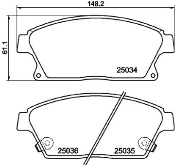 Sada brzdových destiček, kotoučová brzda HELLA 8DB 355 015-241