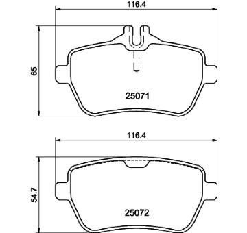 Sada brzdových destiček, kotoučová brzda HELLA 8DB 355 020-471