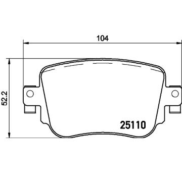 Sada brzdových destiček, kotoučová brzda HELLA 8DB 355 021-911