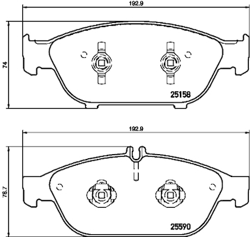 Sada brzdových destiček, kotoučová brzda HELLA 8DB 355 020-681