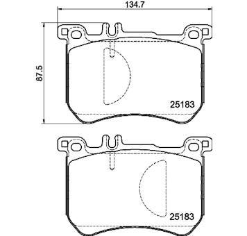 Sada brzdových destiček, kotoučová brzda HELLA 8DB 355 020-491