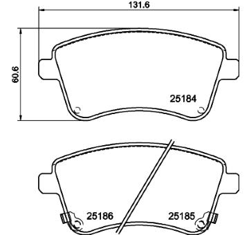 Sada brzdových destiček, kotoučová brzda HELLA 8DB 355 015-331