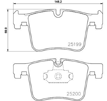 Sada brzdových destiček, kotoučová brzda HELLA 8DB 355 015-781