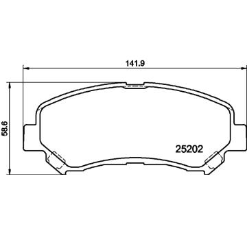 Sada brzdových destiček, kotoučová brzda HELLA 8DB 355 015-911