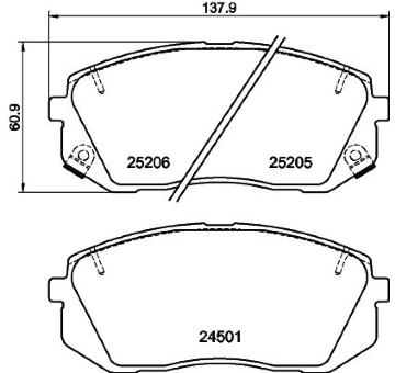 Sada brzdových destiček, kotoučová brzda HELLA 8DB 355 025-981