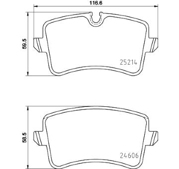 Sada brzdových destiček, kotoučová brzda HELLA 8DB 355 016-061