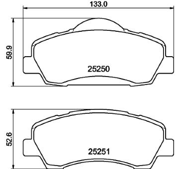 Sada brzdových destiček, kotoučová brzda HELLA 8DB 355 040-561