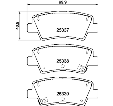 Sada brzdových destiček, kotoučová brzda HELLA 8DB 355 019-981