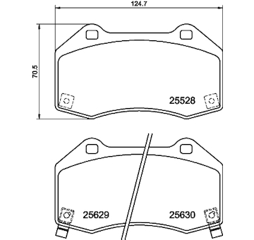 Sada brzdových destiček, kotoučová brzda HELLA 8DB 355 025-891