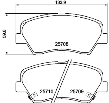 Sada brzdových destiček, kotoučová brzda HELLA 8DB 355 021-781