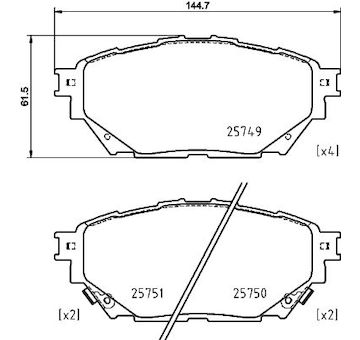 Sada brzdových destiček, kotoučová brzda HELLA 8DB 355 039-471