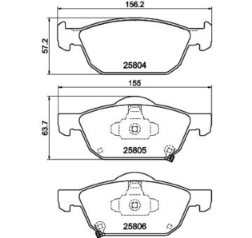 Sada brzdových destiček, kotoučová brzda HELLA 8DB 355 021-431