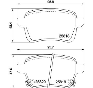 Sada brzdových destiček, kotoučová brzda HELLA 8DB 355 036-431