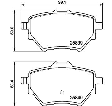 Sada brzdových destiček, kotoučová brzda HELLA 8DB 355 020-991