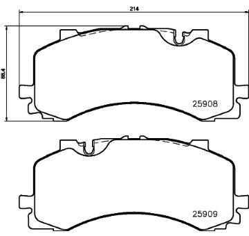 Sada brzdových destiček, kotoučová brzda HELLA 8DB 355 036-471