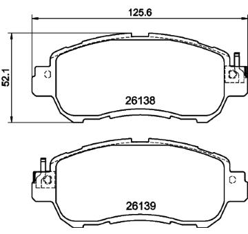 Sada brzdových destiček, kotoučová brzda HELLA 8DB 355 040-571