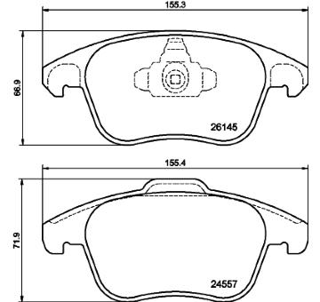 Sada brzdových destiček, kotoučová brzda HELLA 8DB 355 040-141