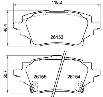 Sada brzdových destiček, kotoučová brzda HELLA 8DB 355 040-221