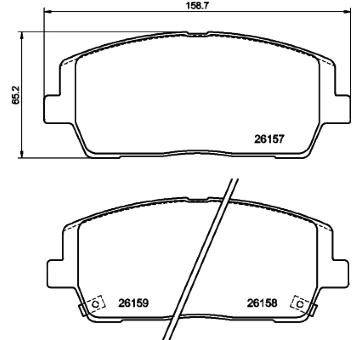 Sada brzdových destiček, kotoučová brzda HELLA 8DB 355 040-011