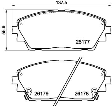 Sada brzdových destiček, kotoučová brzda HELLA 8DB 355 040-271