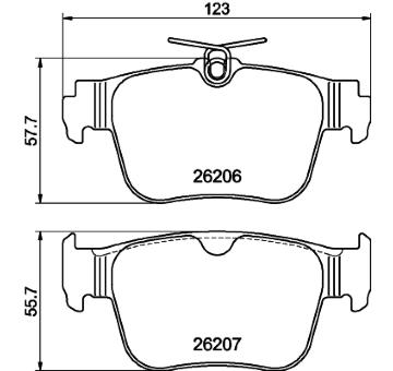 Sada brzdových destiček, kotoučová brzda HELLA 8DB 355 040-851