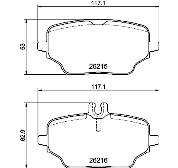 Sada brzdových destiček, kotoučová brzda HELLA 8DB 355 040-331