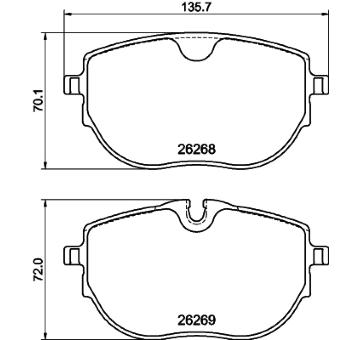 Sada brzdových destiček, kotoučová brzda HELLA 8DB 355 040-921