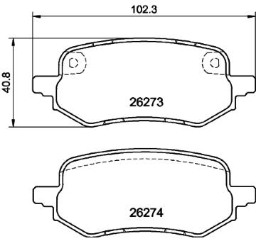 Sada brzdových destiček, kotoučová brzda HELLA 8DB 355 040-931