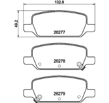 Sada brzdových destiček, kotoučová brzda HELLA 8DB 355 040-951