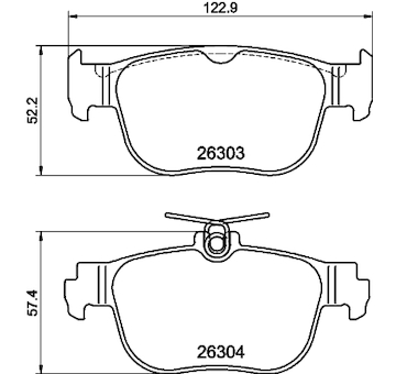 Sada brzdových destiček, kotoučová brzda HELLA 8DB 355 040-981