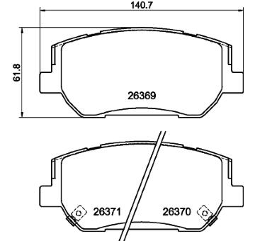 Sada brzdových destiček, kotoučová brzda HELLA 8DB 355 046-181