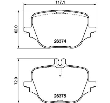 Sada brzdových destiček, kotoučová brzda HELLA 8DB 355 041-021