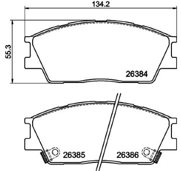 Sada brzdových destiček, kotoučová brzda HELLA 8DB 355 043-981