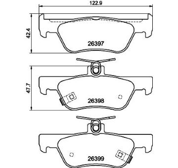 Sada brzdových destiček, kotoučová brzda HELLA 8DB 355 043-091