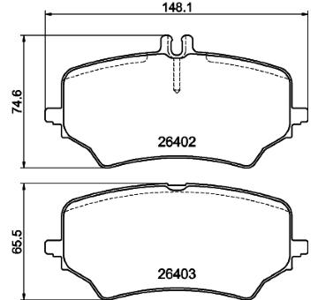 Sada brzdových destiček, kotoučová brzda HELLA 8DB 355 044-361