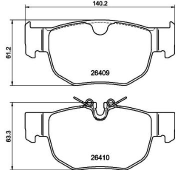 Sada brzdových destiček, kotoučová brzda HELLA 8DB 355 044-381