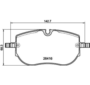 Sada brzdových destiček, kotoučová brzda HELLA 8DB 355 043-831