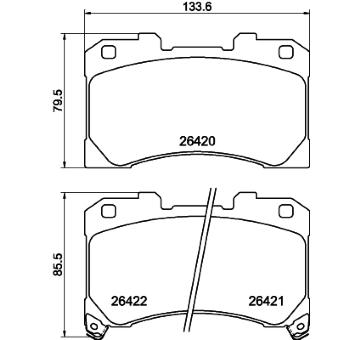 Sada brzdových destiček, kotoučová brzda HELLA 8DB 355 041-061